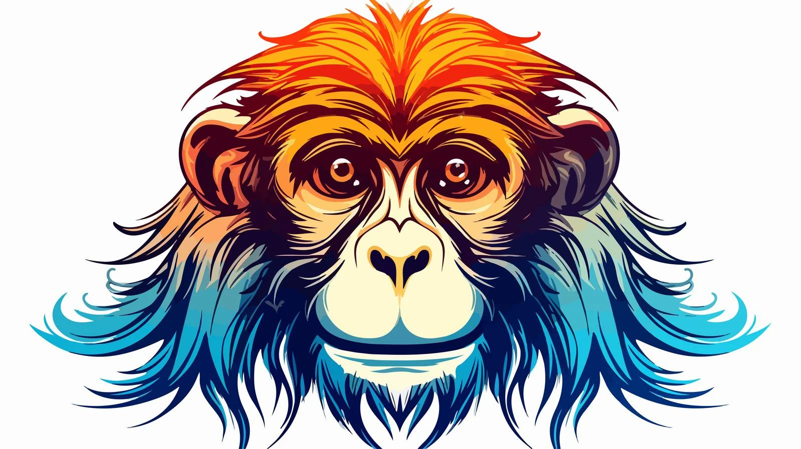 Vibrant Monkey Line Art — free download from Dotvec