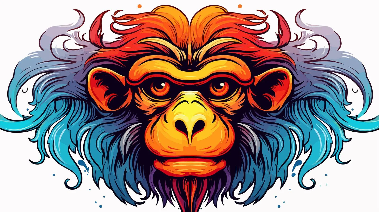 Crazy Cartoon Monkey Line Drawing — free download from Dotvec