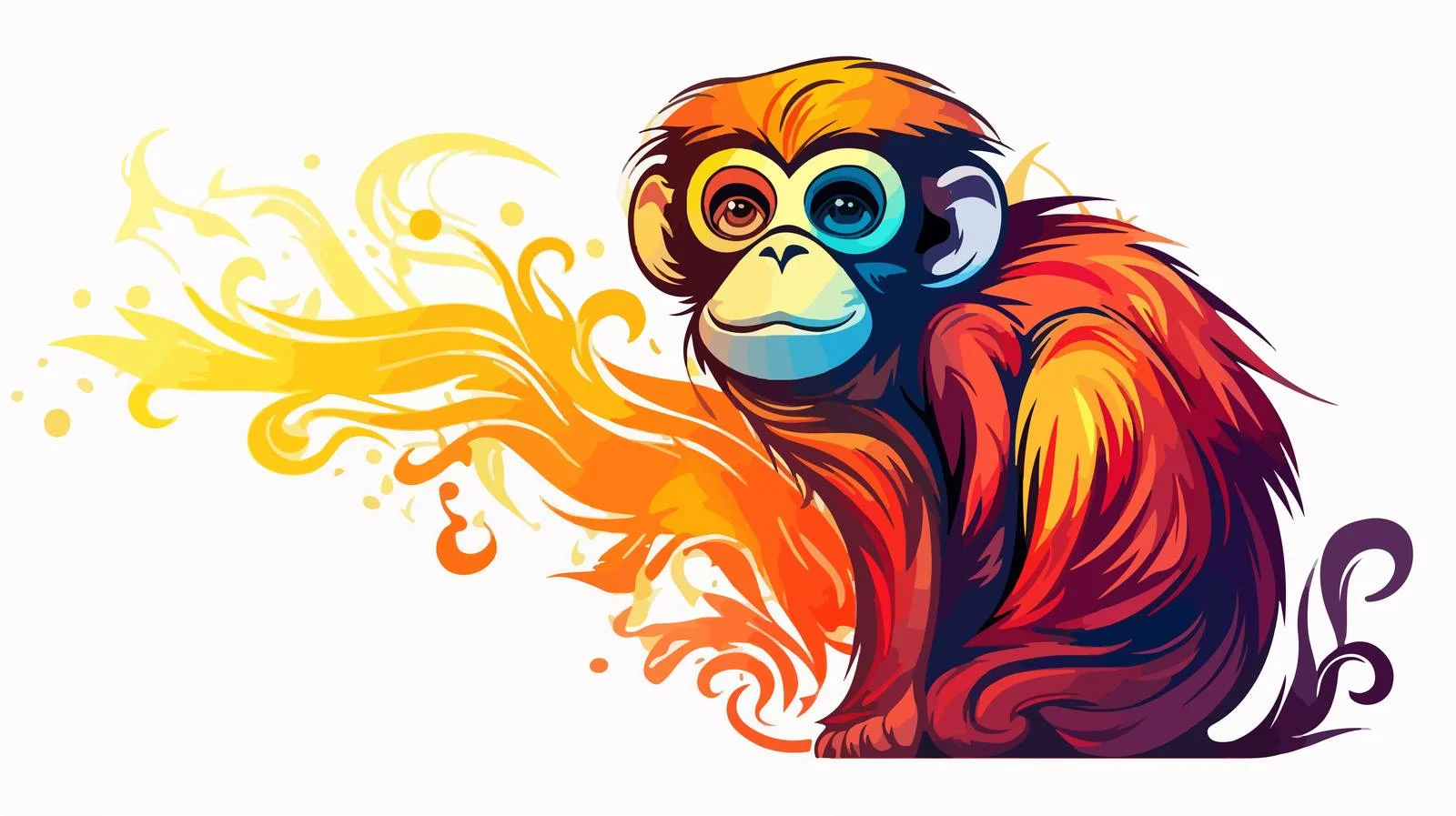 Vibrant Monkey Cartoon Line Art — free download from Dotvec