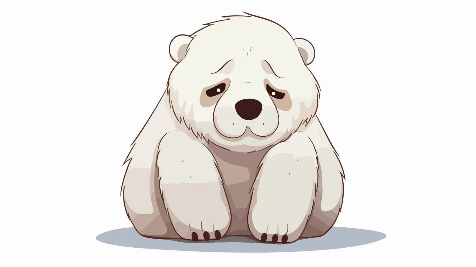 Serene Polar Cartoon Crying Illustration — free download from Dotvec