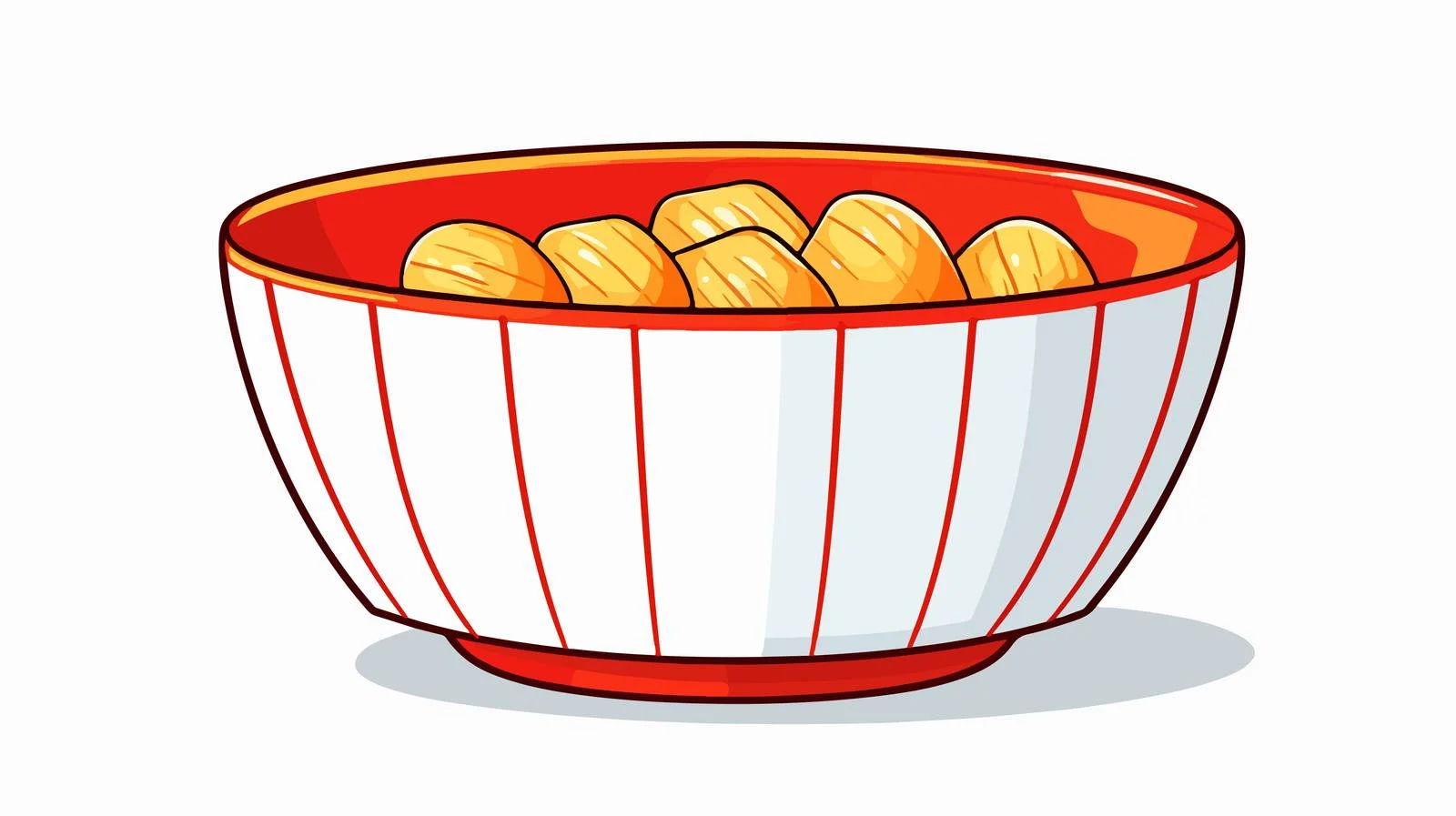Cute Cartoon Bowl Line Drawing — free download from Dotvec