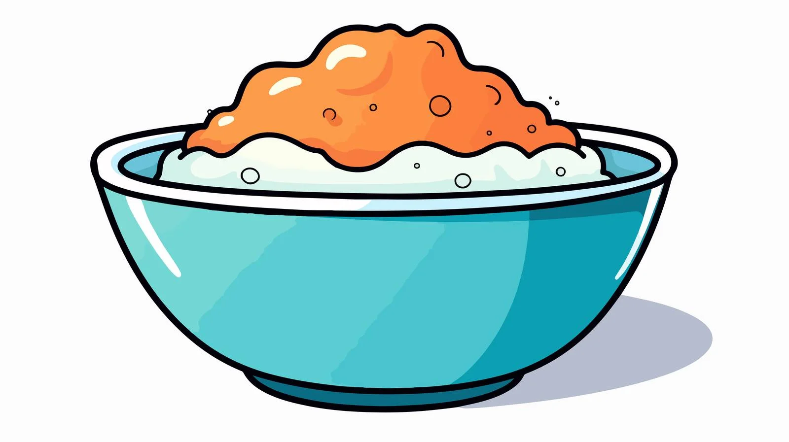 Adorable Cartoon Bowl Line Drawing — free download from Dotvec