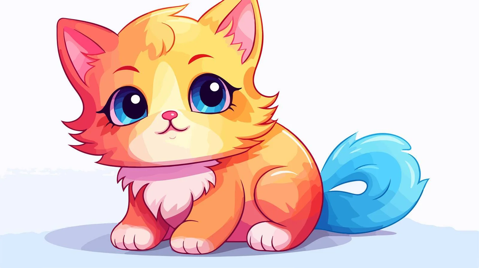 Cute Cartoon Cat Line Drawing — free download from Dotvec