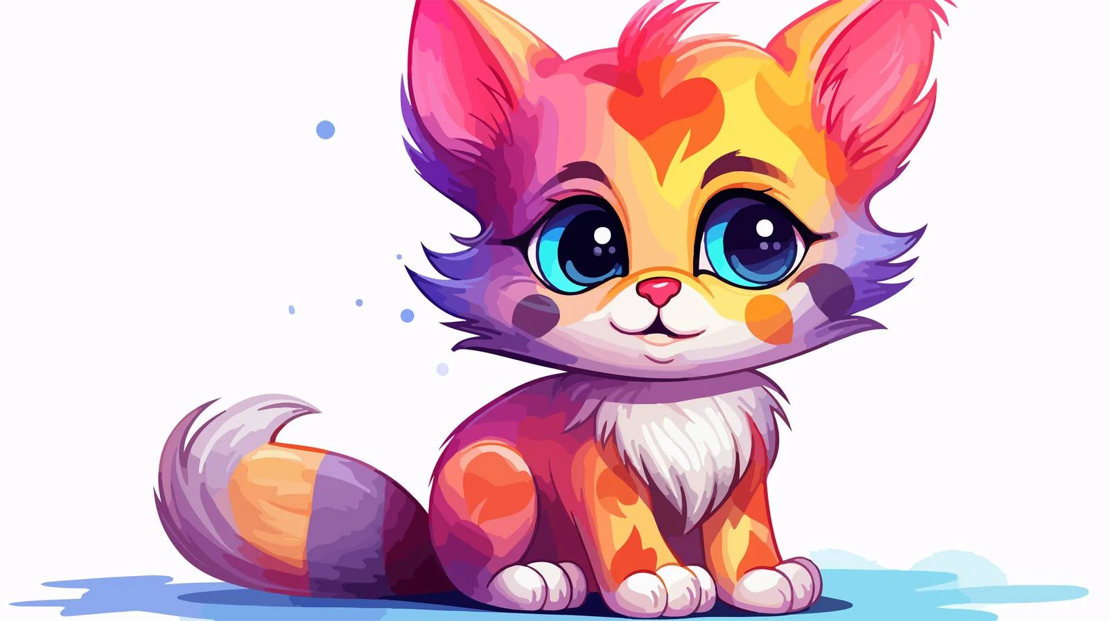 Cute Cartoon Cat Line Drawing — free download from Dotvec