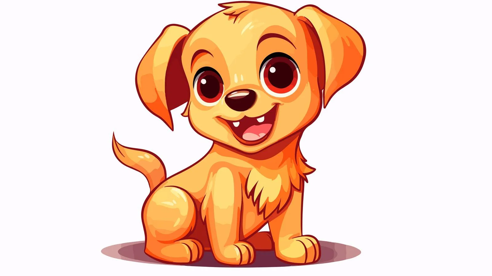 Adorable Cartoon Dog Line Drawing — free download from Dotvec