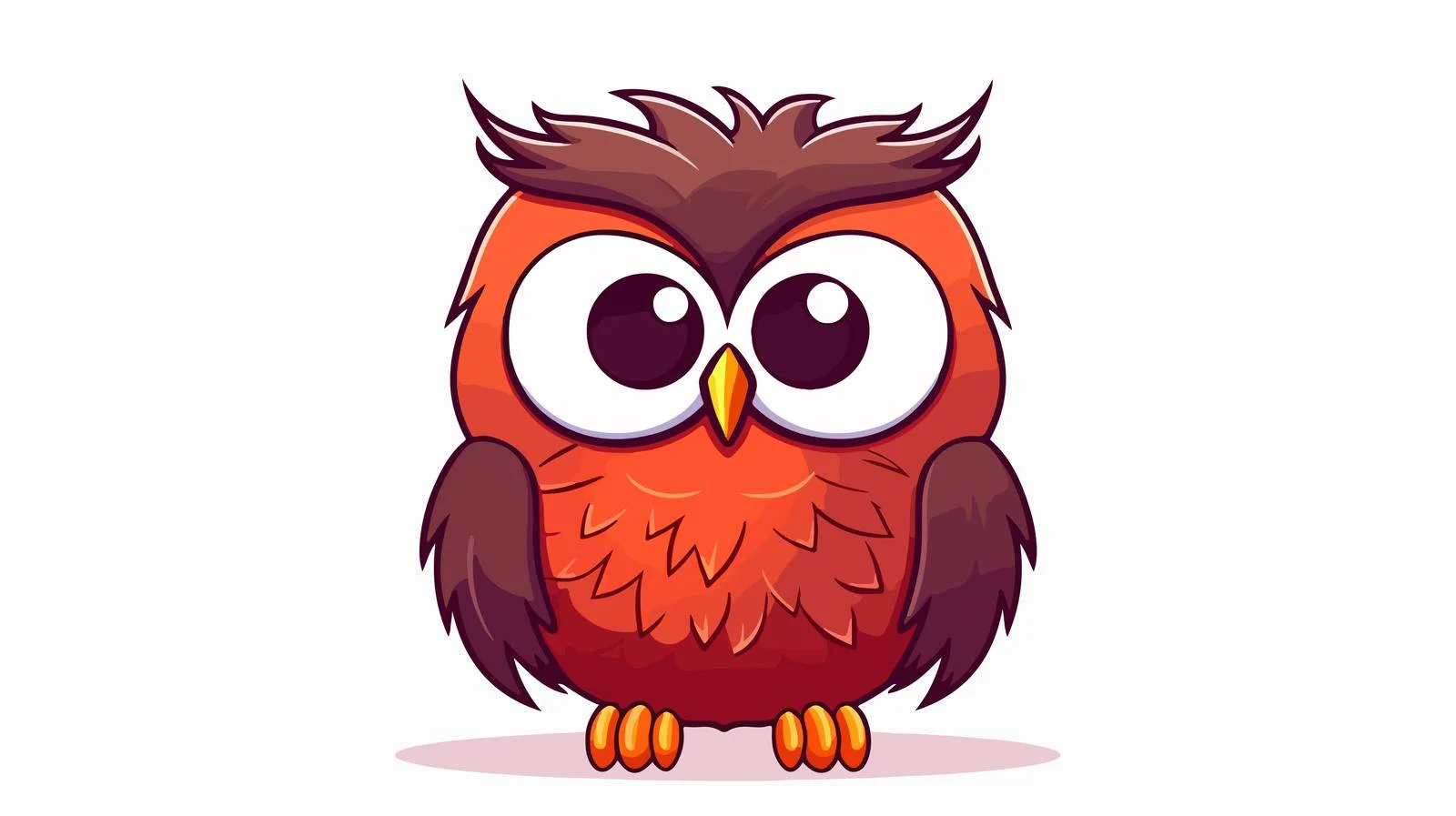 Adorable Cartoon Owl Gradient Drawing — free download from Dotvec