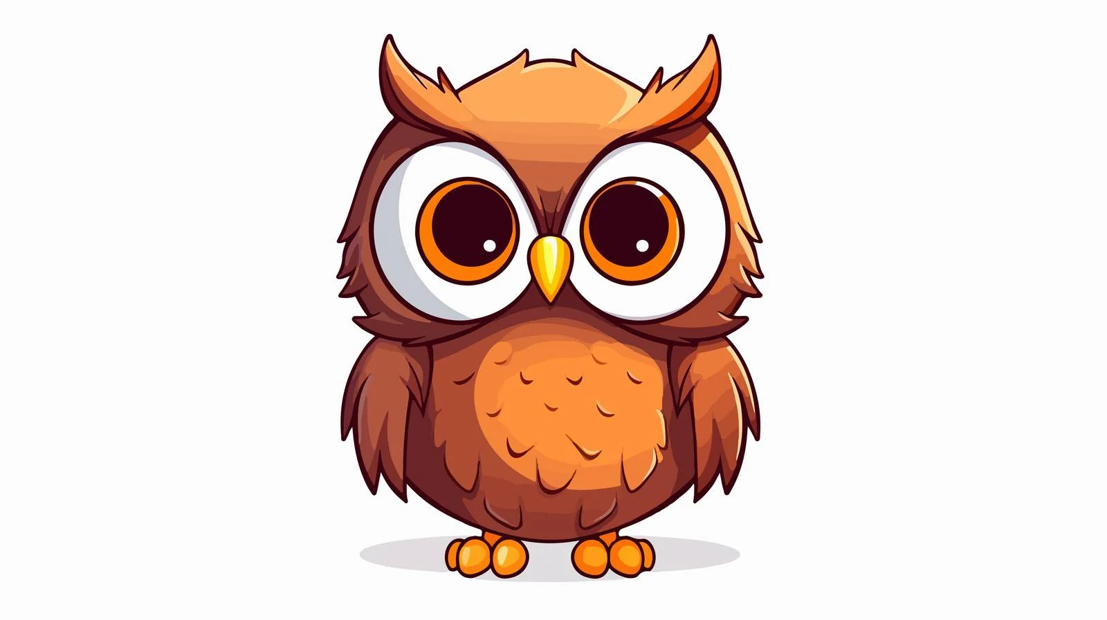 Charming Cartoon Owl Line Drawing — free download from Dotvec
