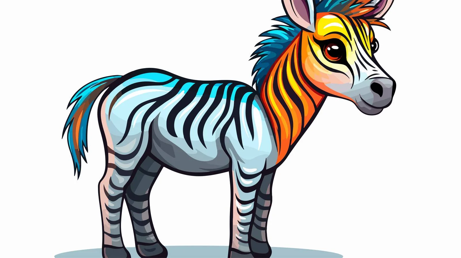 Cute Zebra Gradient Line Drawing Illustration — free download from Dotvec