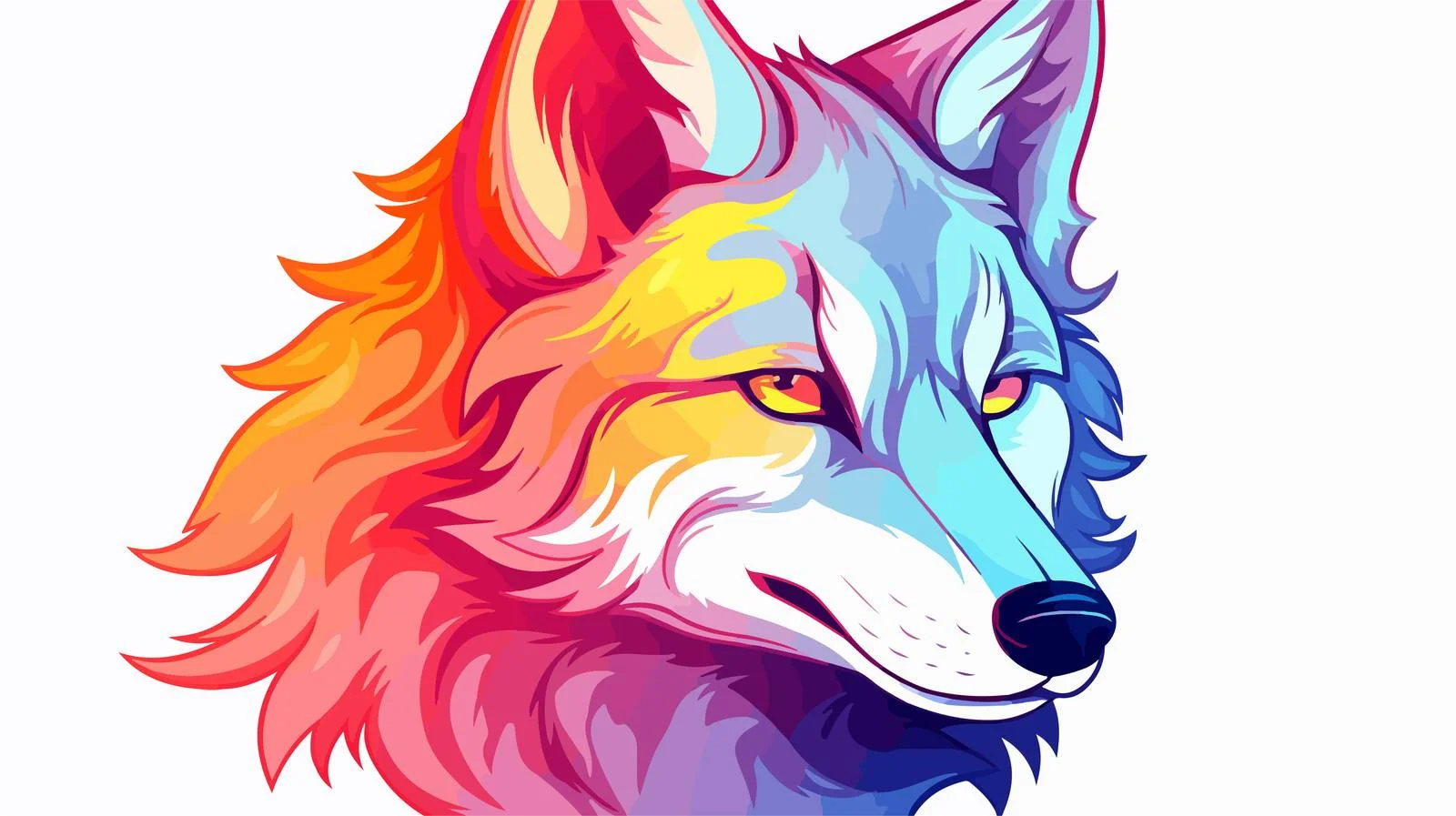 Friendly Cartoon Wolf Line Drawing — free download from Dotvec