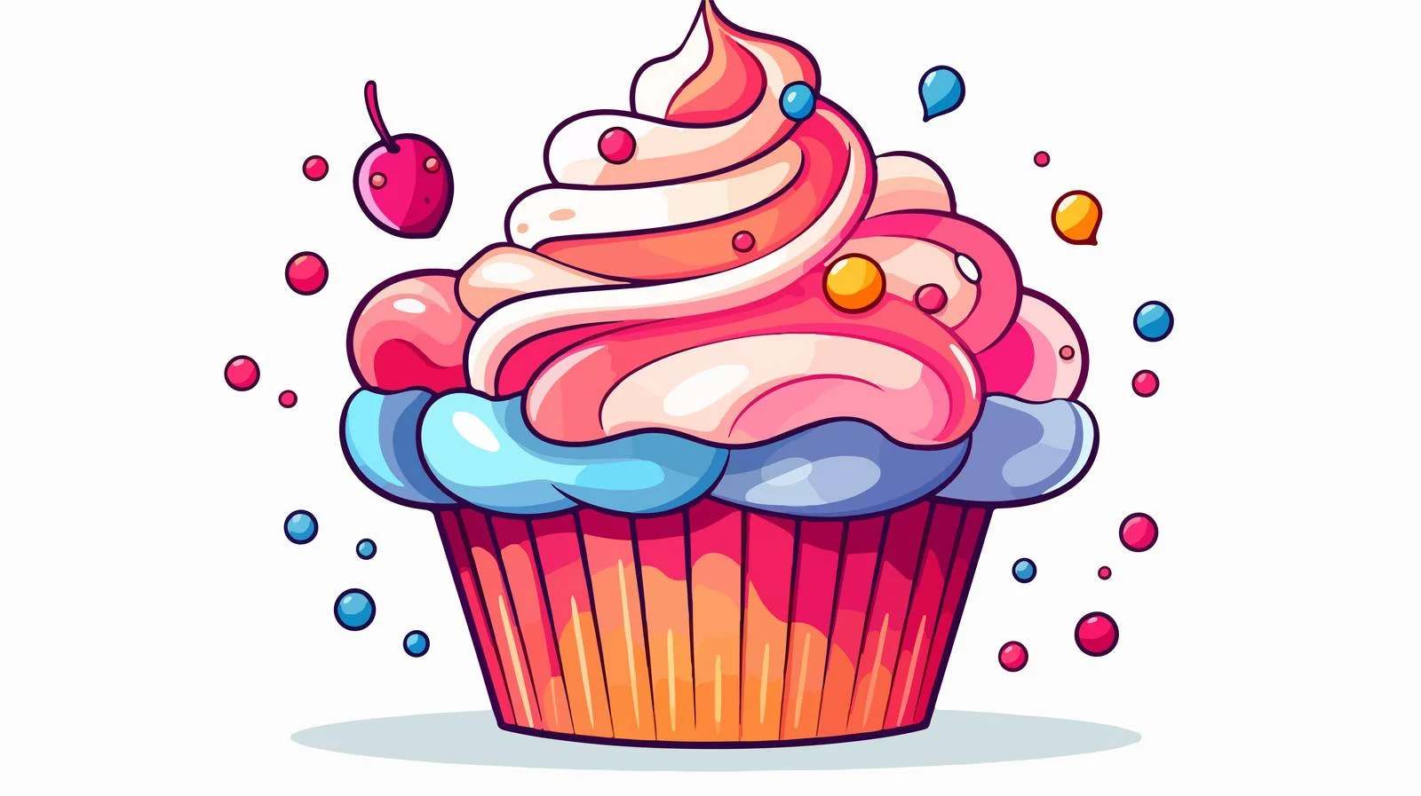 Whimsical Cupcake Illustration — free download from Dotvec