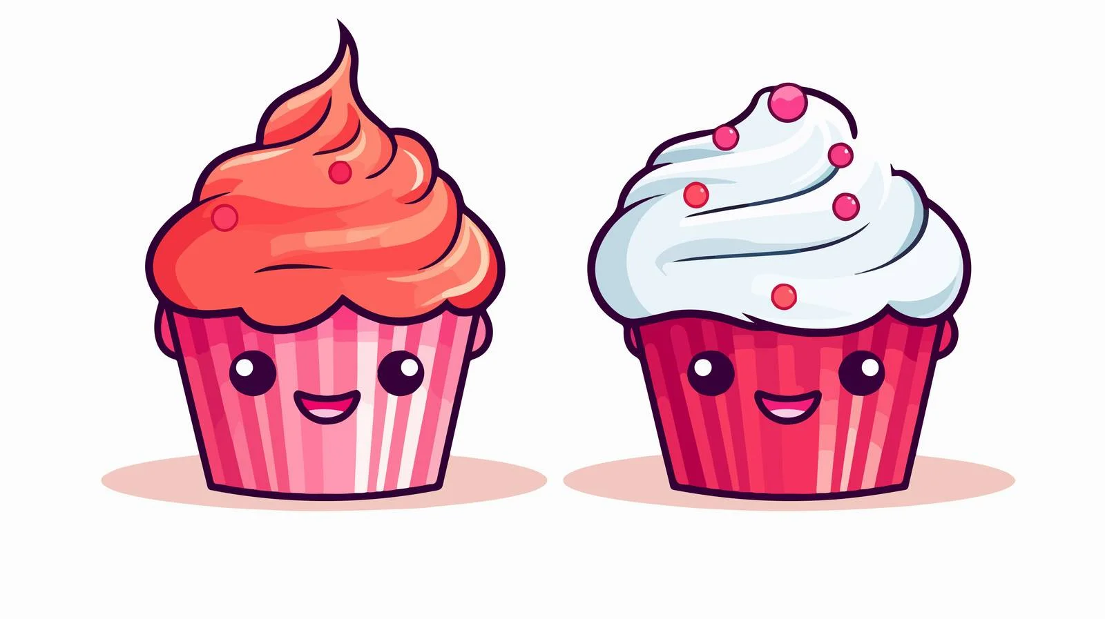 Funny Cupcake Line Drawing — free download from Dotvec
