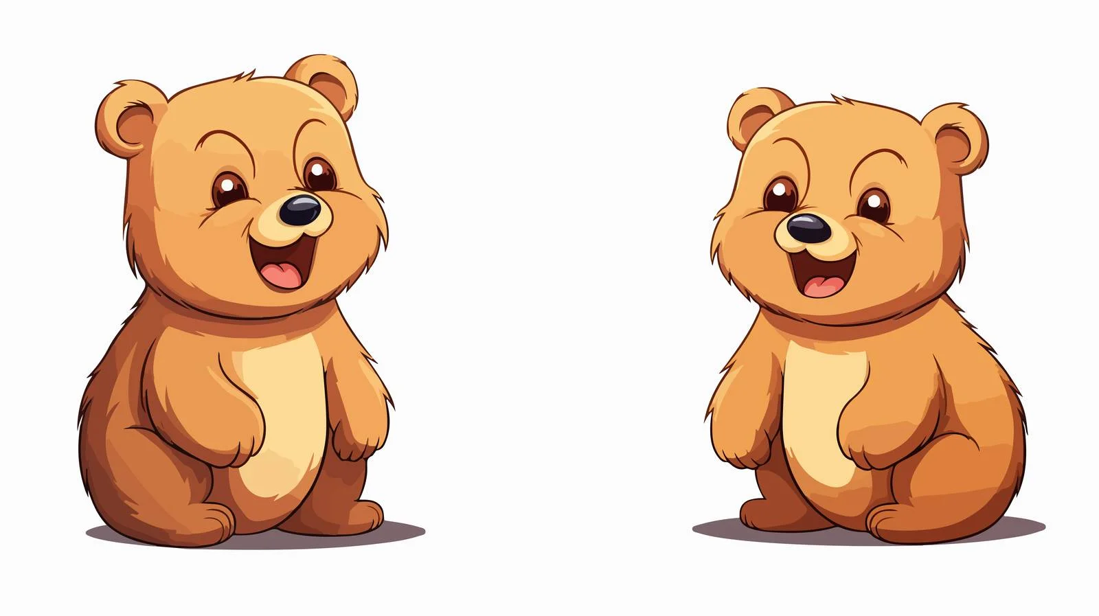 Cheerful Cartoon Bear Drawing — free download from Dotvec