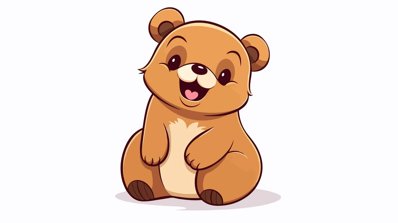 Joyful Bear Line Art Illustration — free download from Dotvec