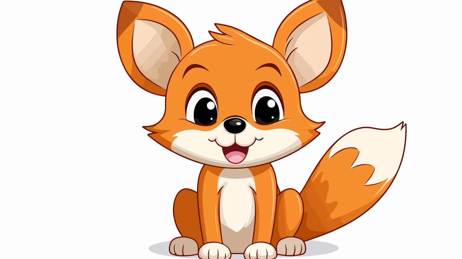 Cheerful Cartoon Fox Line Art — free download from Dotvec