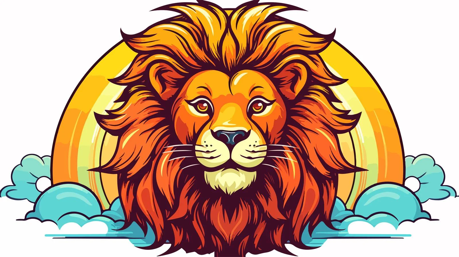 Cheerful Cartoon Lion Illustration — free download from Dotvec