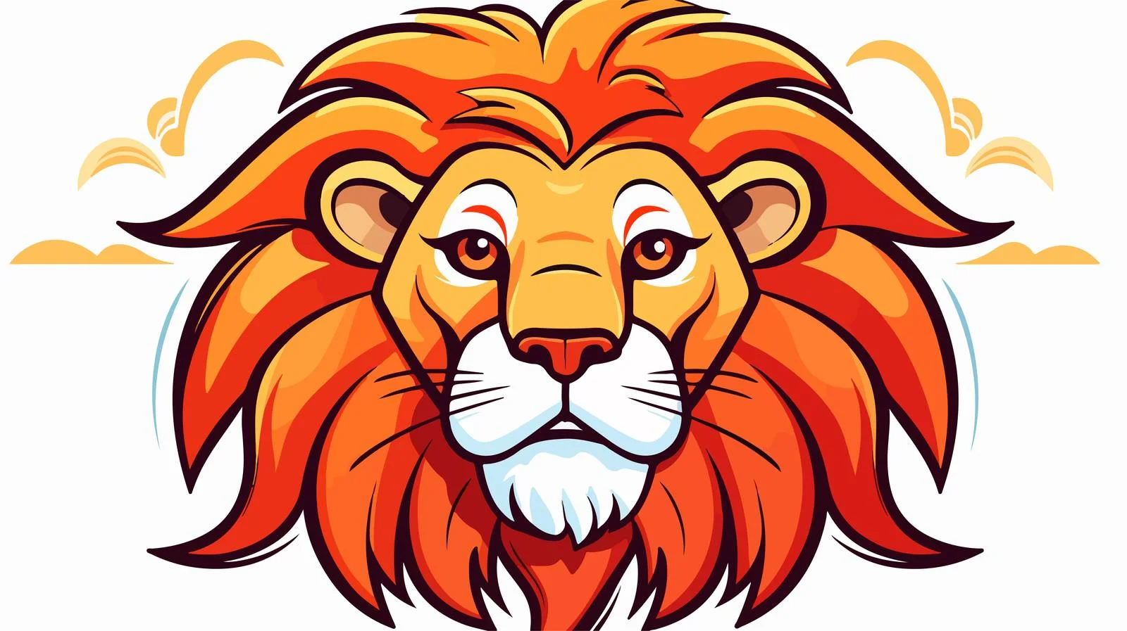 Happy Cartoon Lion Line Drawing — free download from Dotvec
