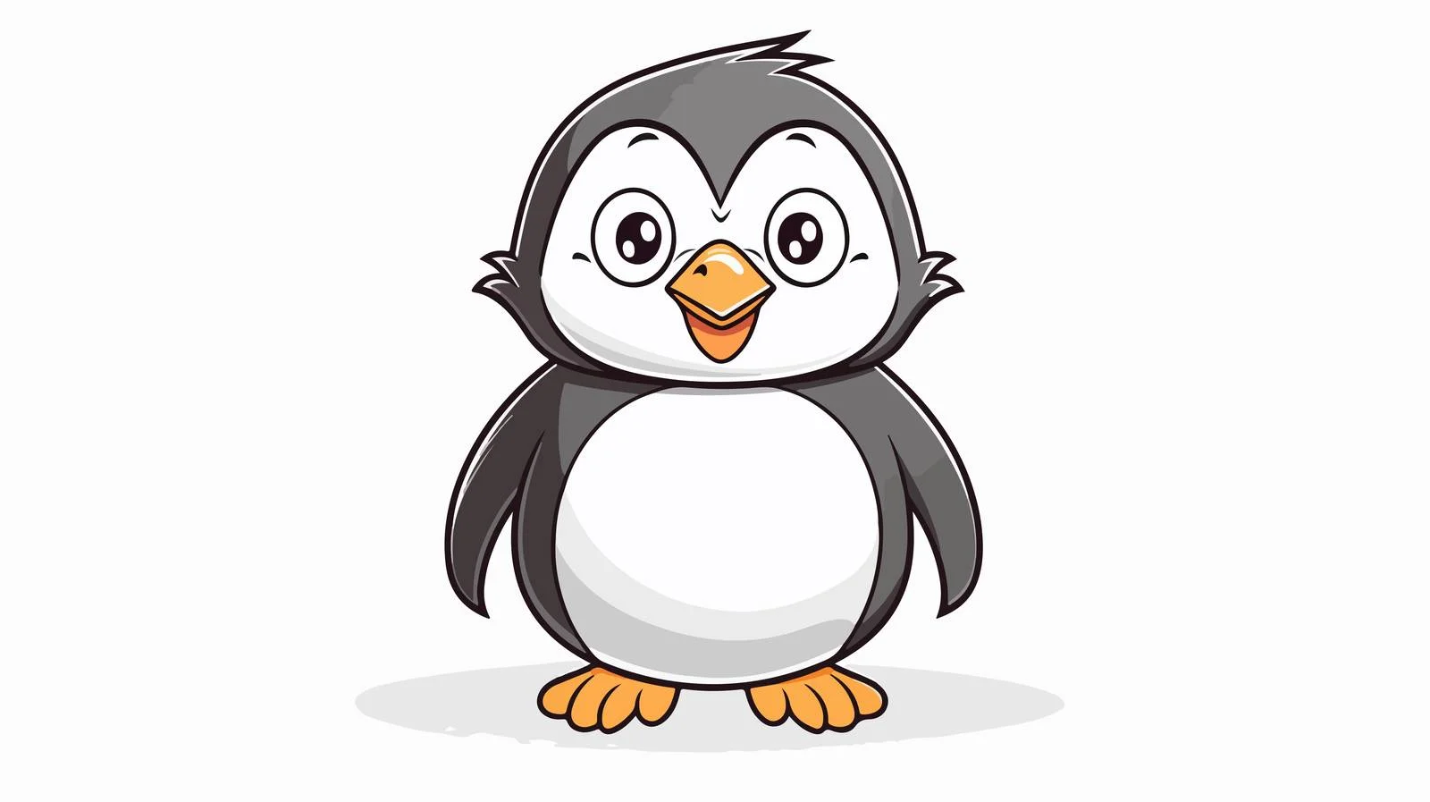 Cheerful Cartoon Penguin Illustration — free download from Dotvec