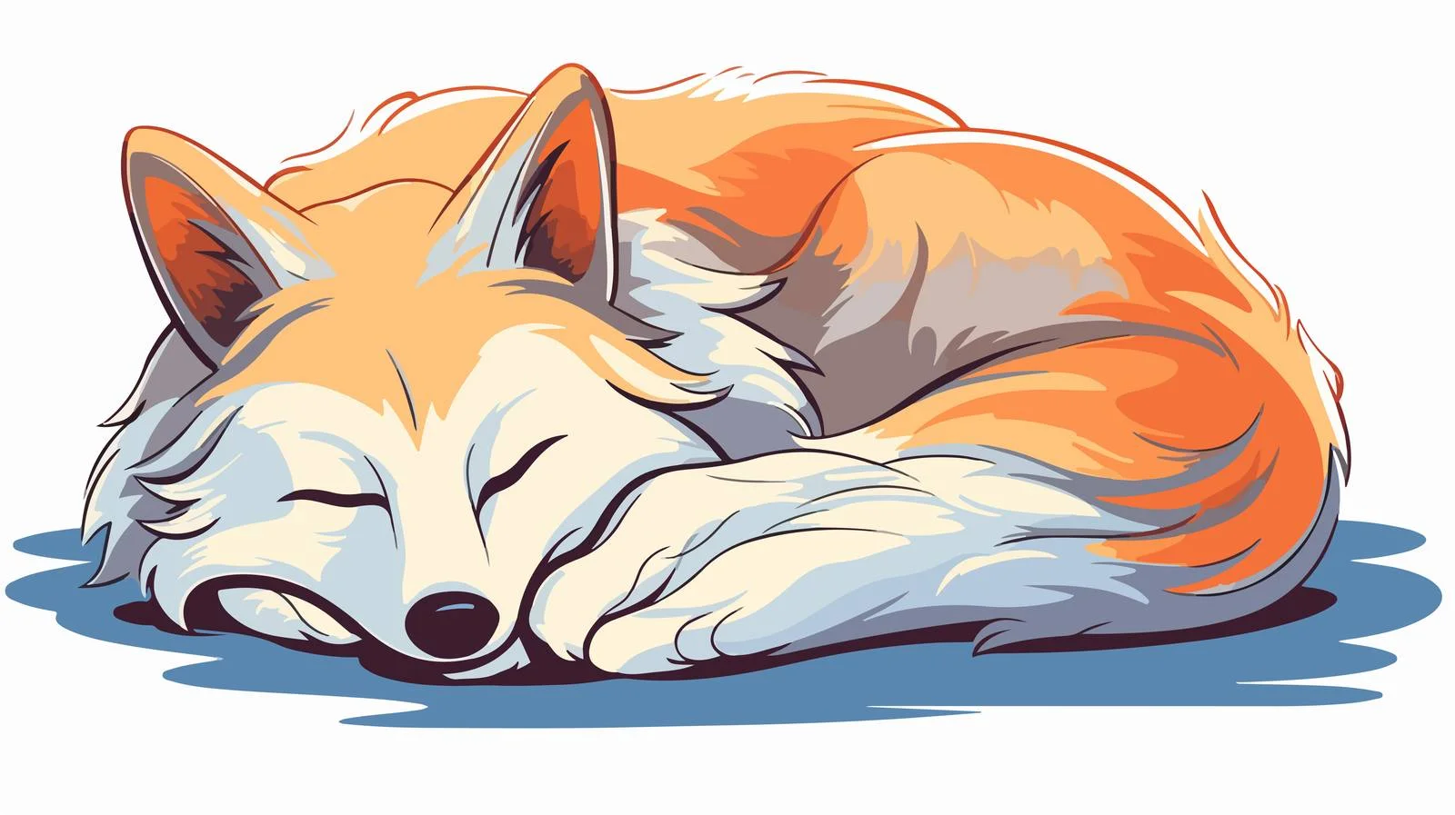 Expressive Tired Wolf Cartoon Drawing — free download from Dotvec