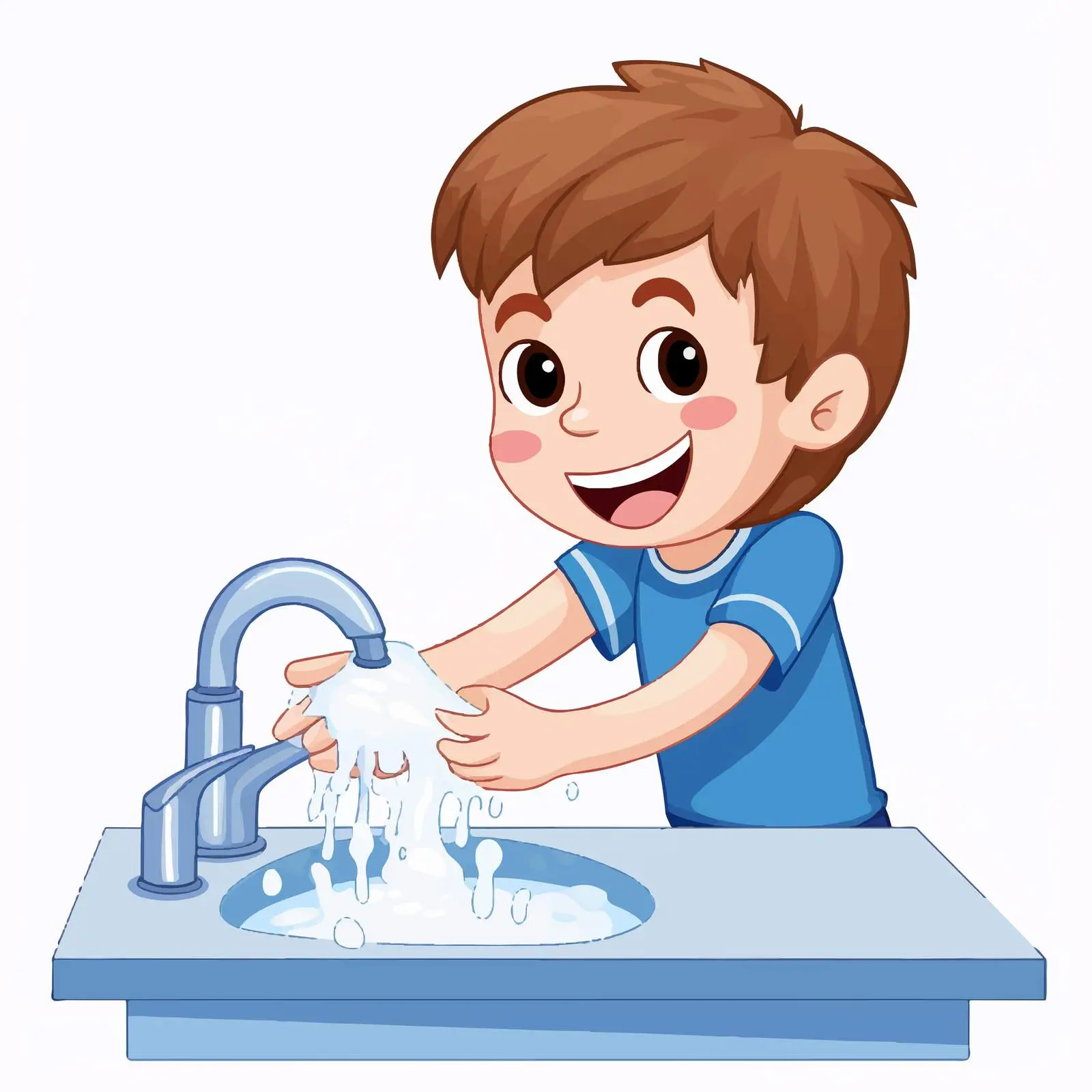Boy Washing Hands Vector Design – free safety illustration image from Dotvec