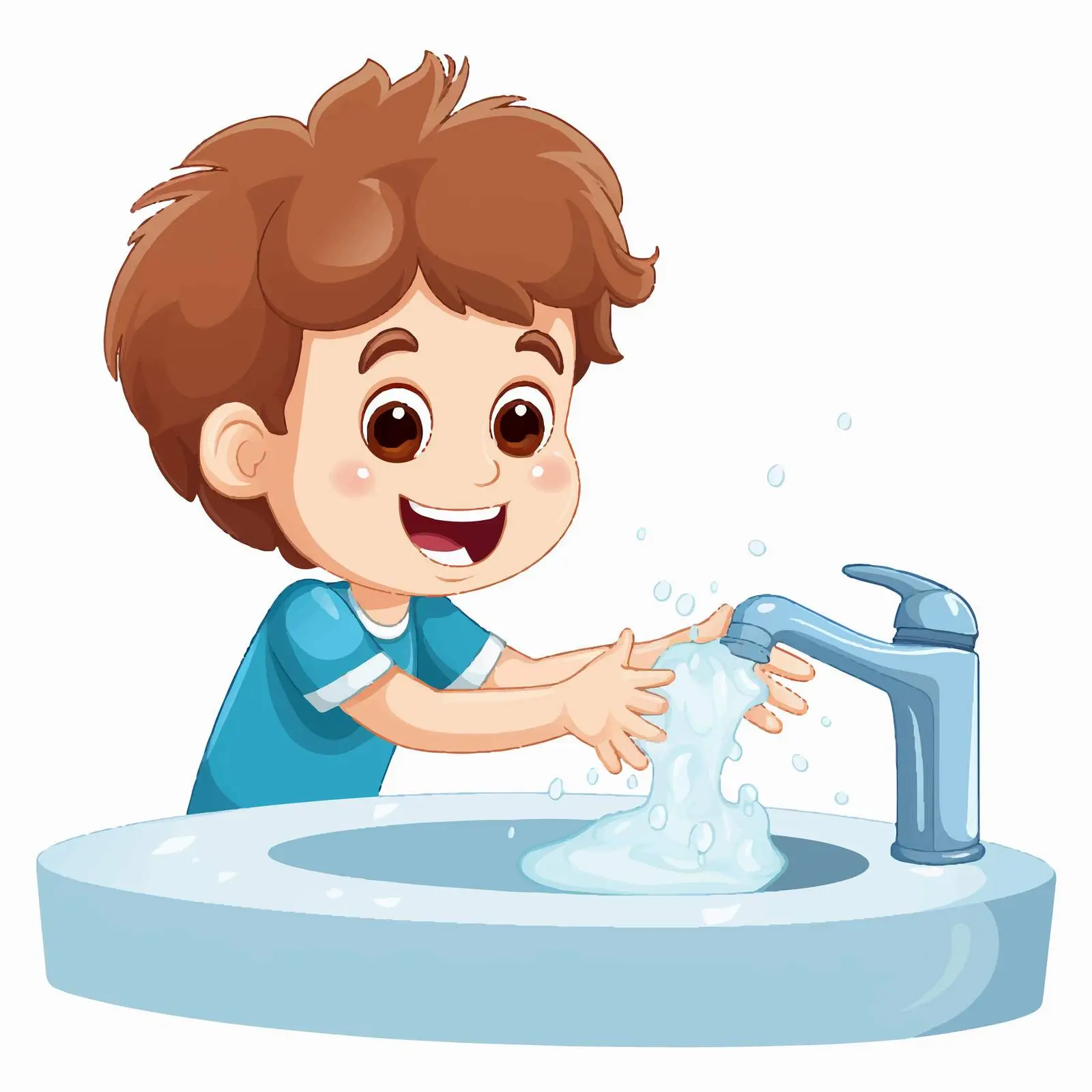 Boy Washing Hands - Vector Design — free download from Dotvec
