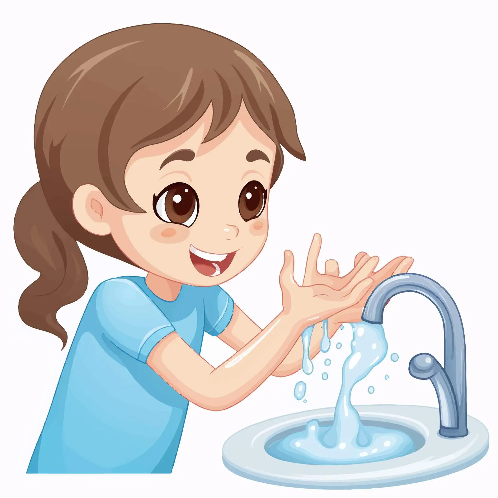 Girl Washing Hands Font Design Vector — free download from Dotvec