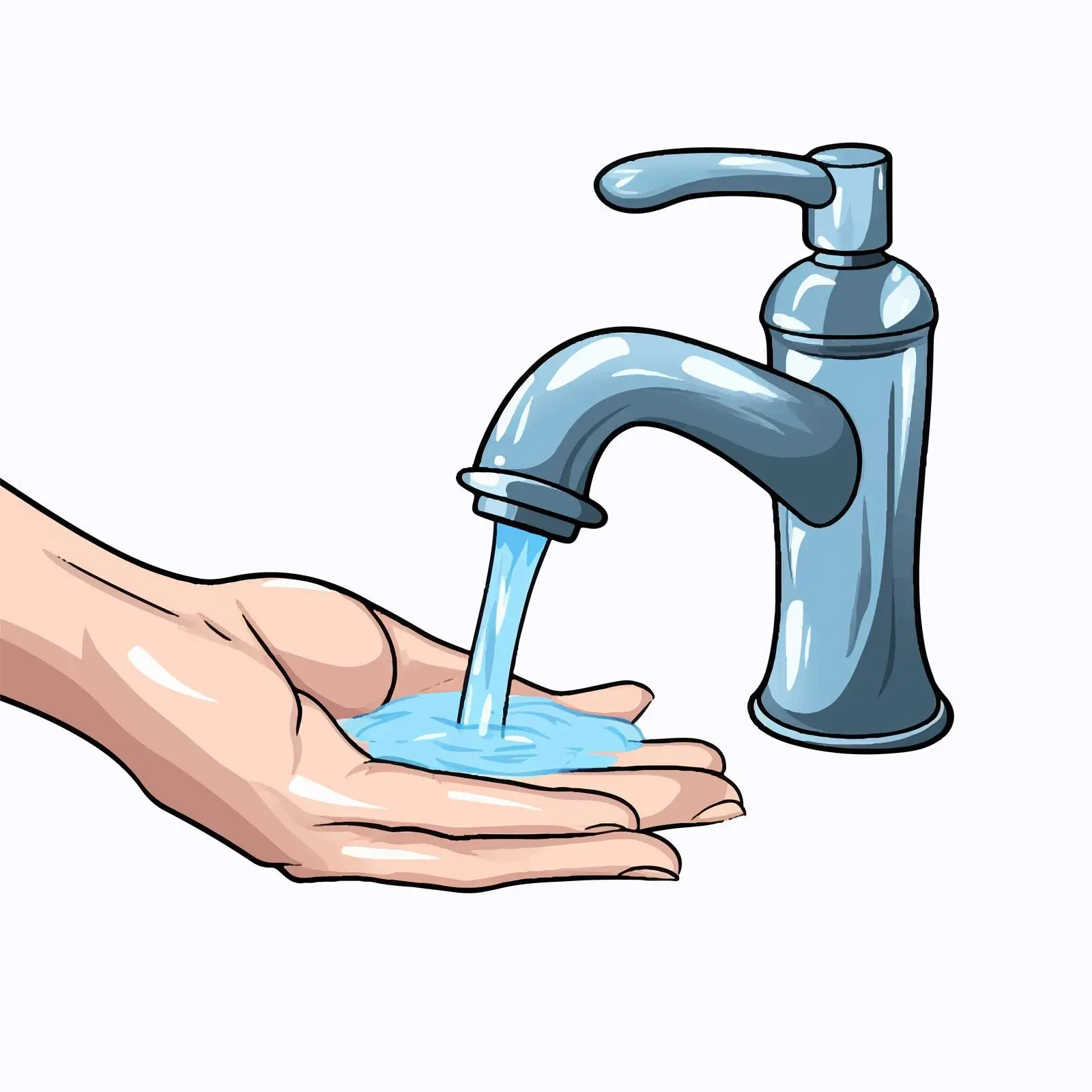 Wash Your Hands Vector Design with Water Tap — free download from Dotvec