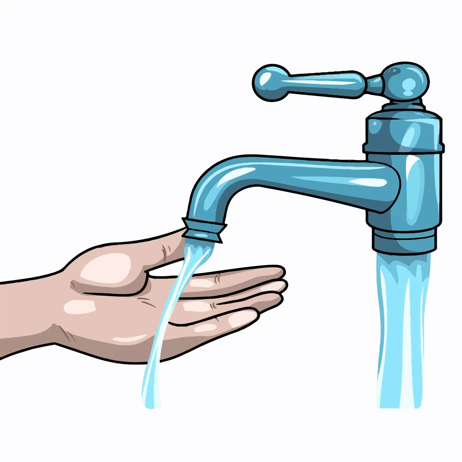 Hand Washing Font Design with Water Tap — free download from Dotvec