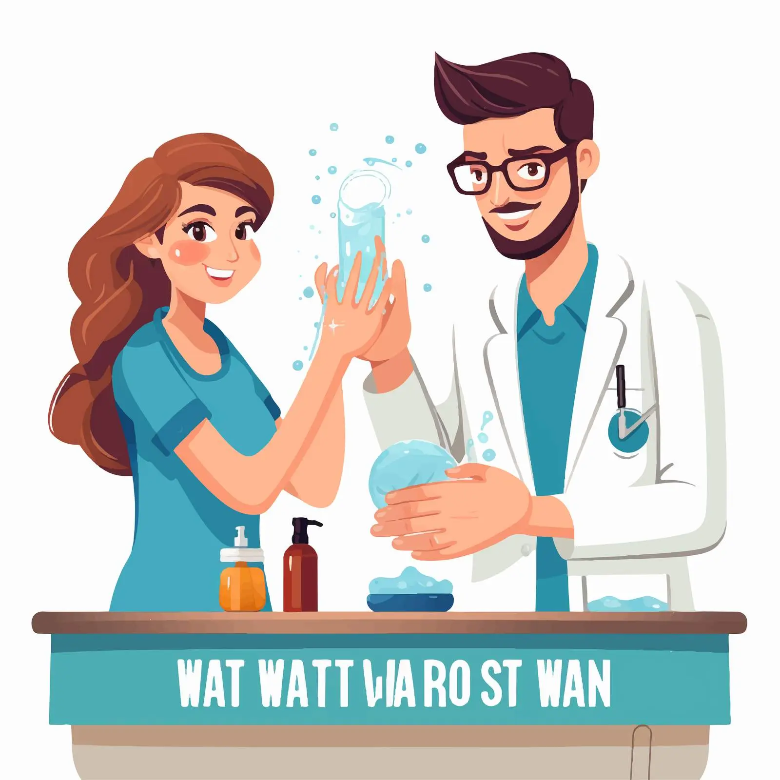 Hand Hygiene Awareness Poster with Doctor — free download from Dotvec
