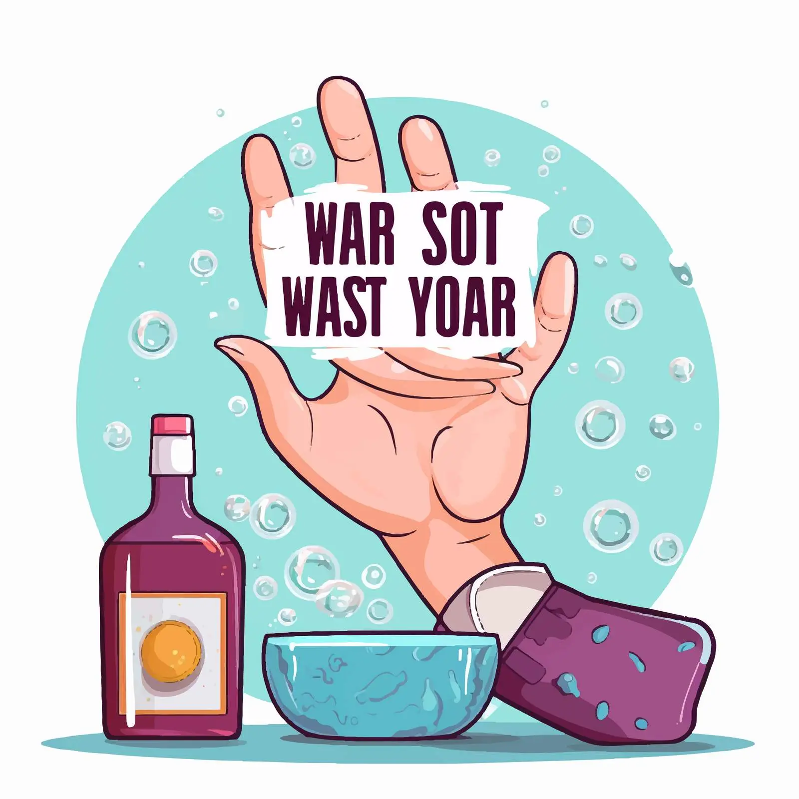 Handwashing Awareness Poster with Doctor and Gel – free nurse illustration image from Dotvec