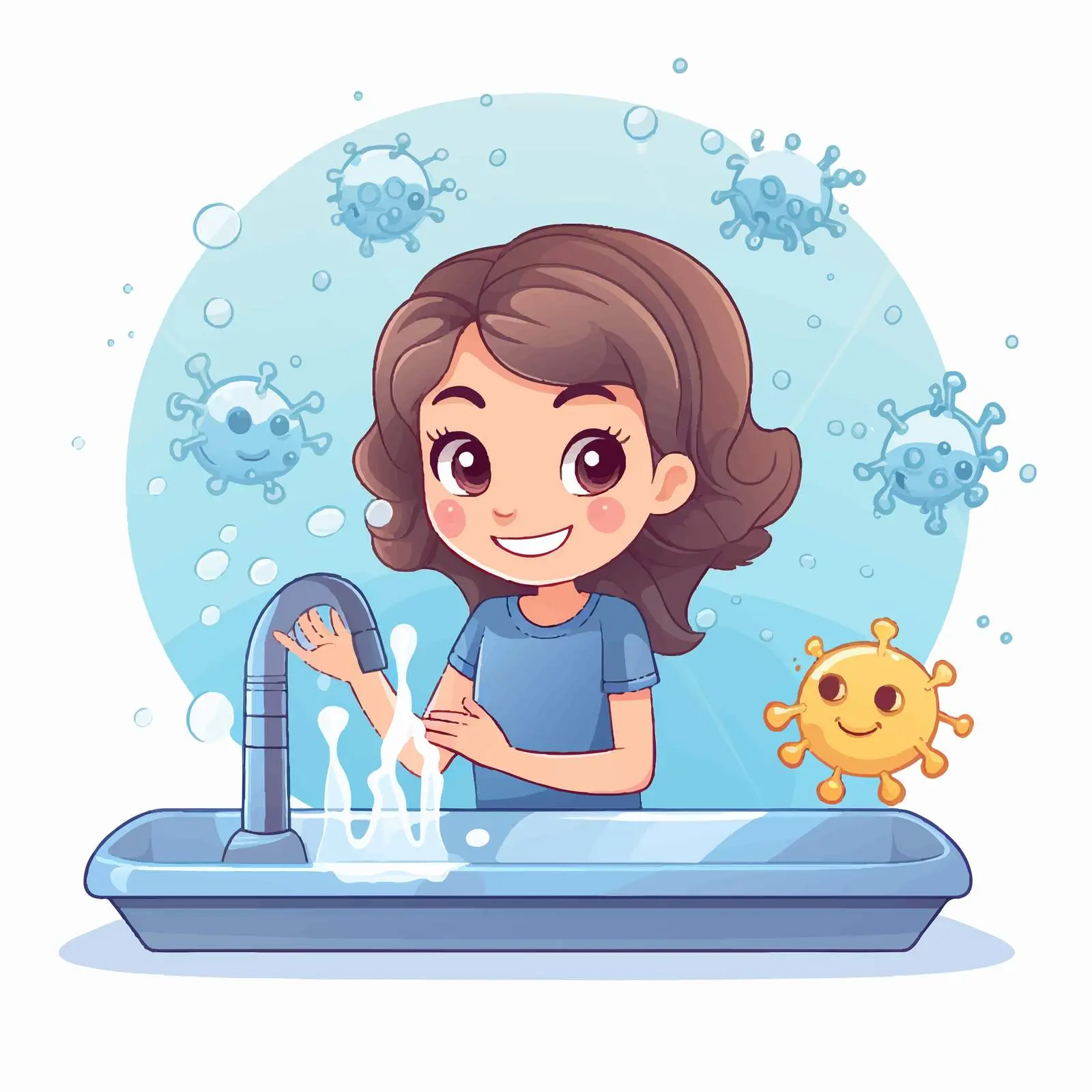 Girl Washing Hands to Stop Coronavirus – free family health image from Dotvec