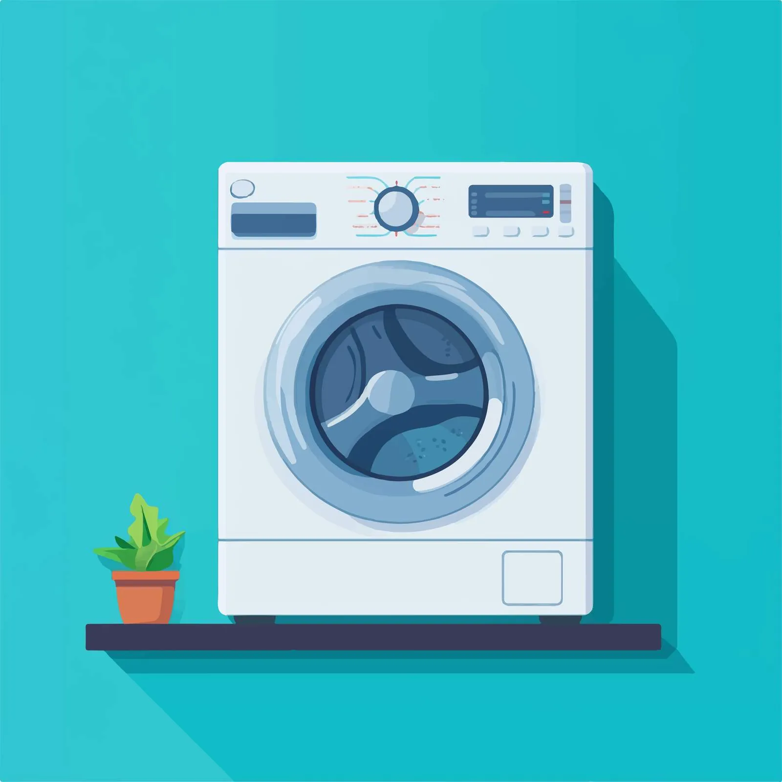 Flat Vector Illustration of Washing Machine — free download from Dotvec