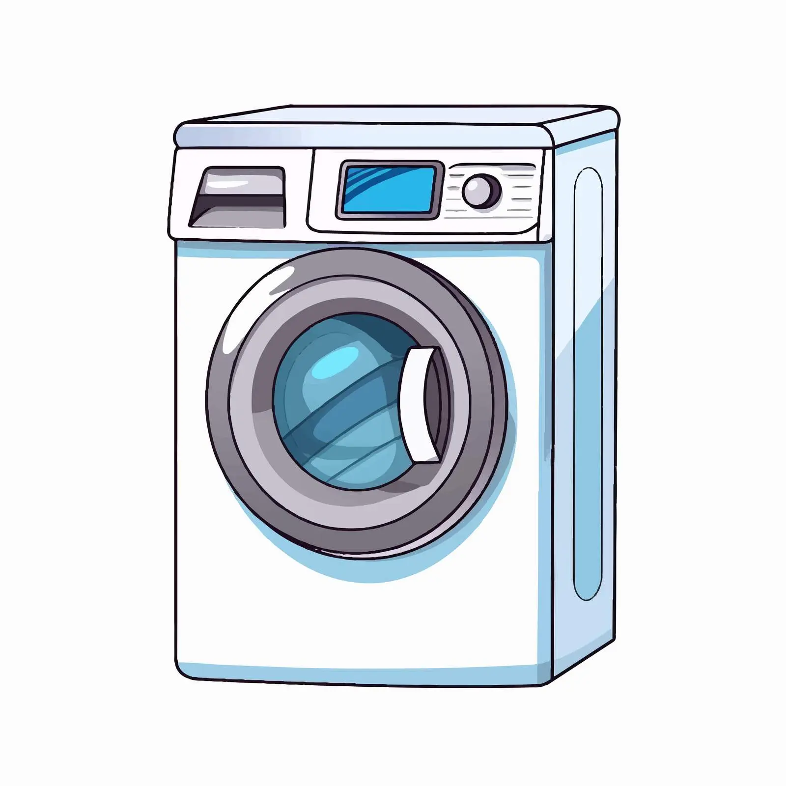 Stylized Washing Machine Vector Illustration – free cleaning image from Dotvec