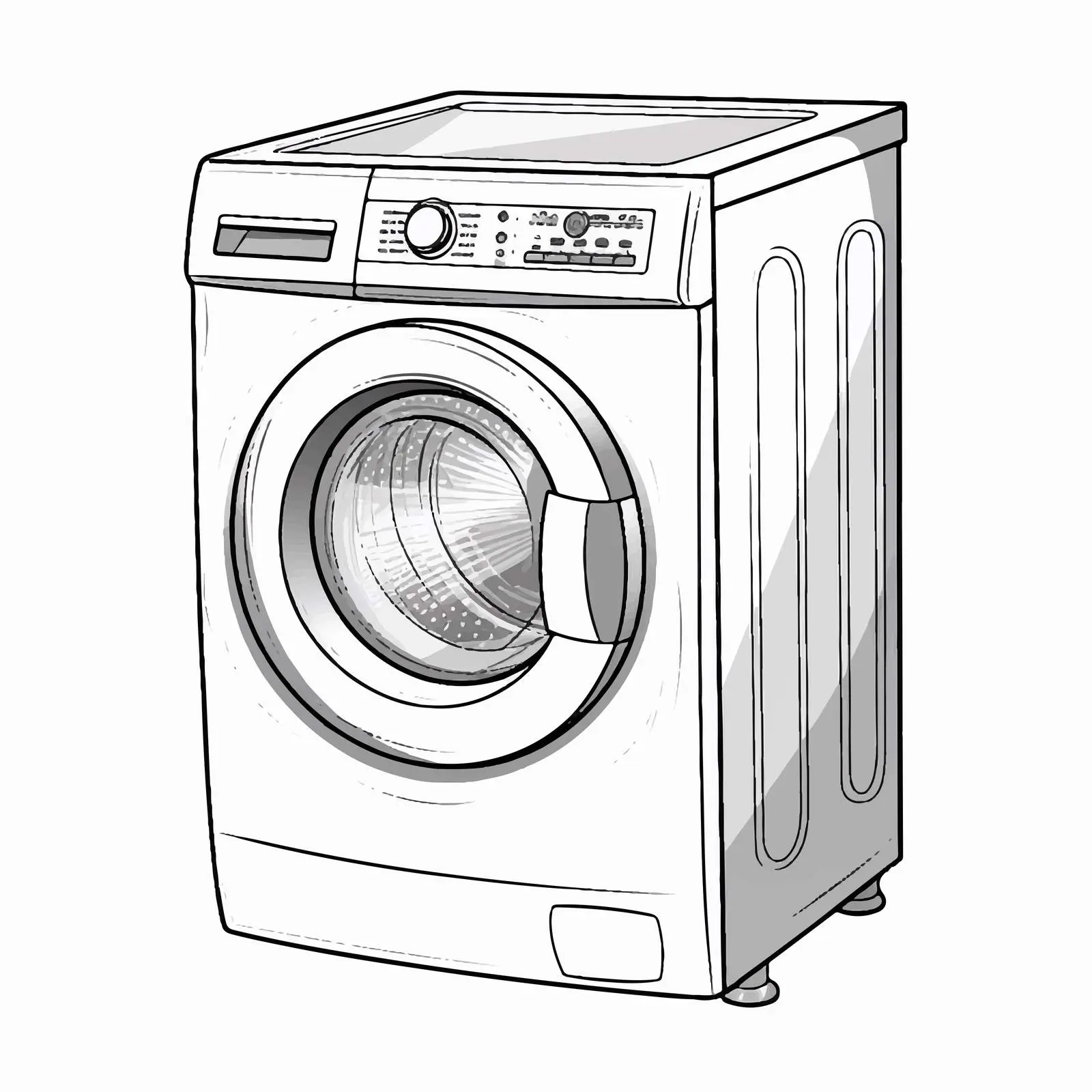 Washing Machine Outline Vector Illustration — free download from Dotvec