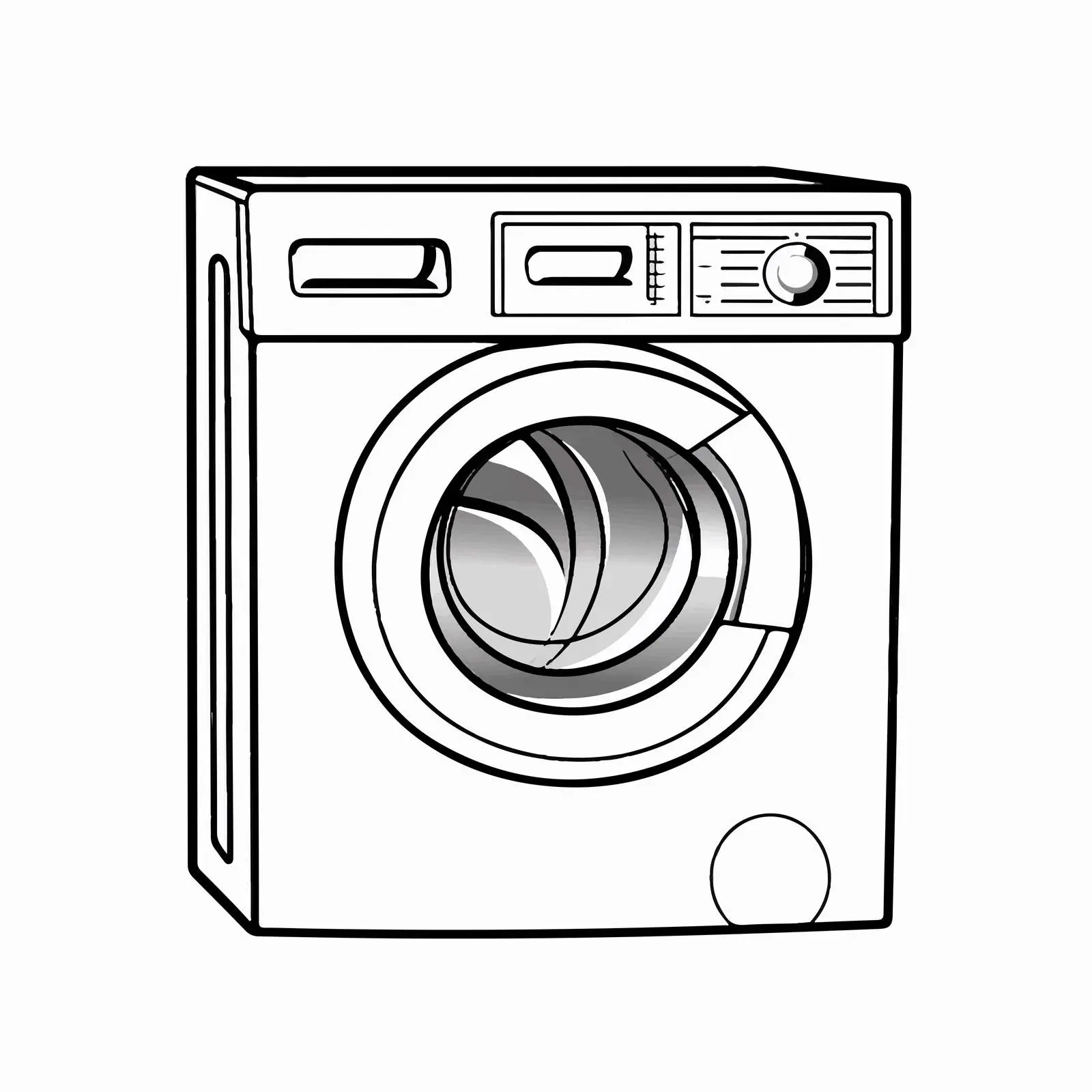 Outline Vector Illustration of Washing Machine — free download from Dotvec
