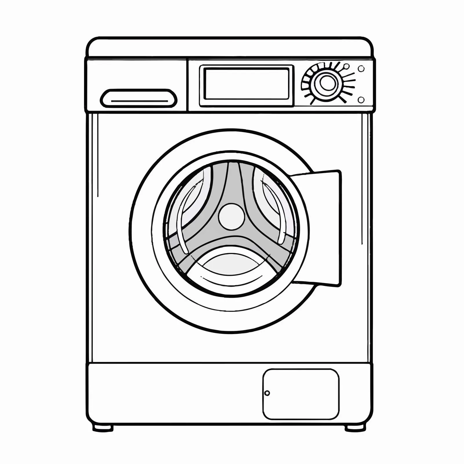 Washing Machine Outline Vector Illustration — free download from Dotvec