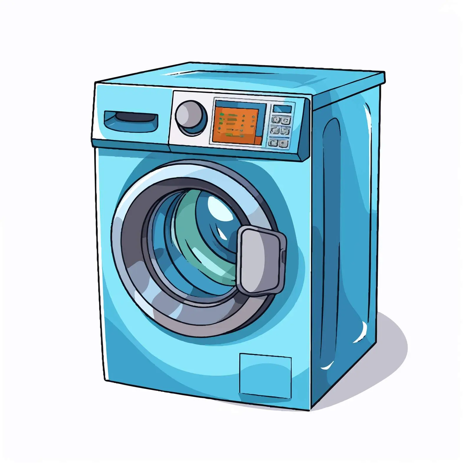 Isolated Washing Machine Vector Illustration on White Background – free household chores image from Dotvec