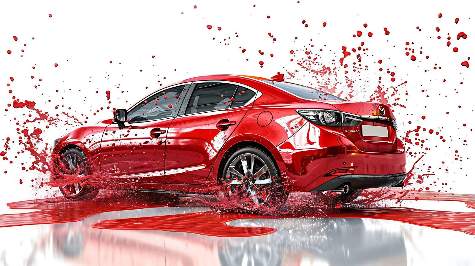 Professional Red Car Washing Service with Active Foam — free download from Dotvec