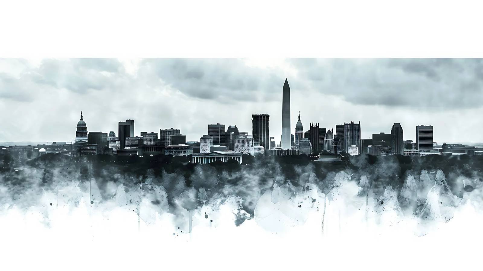 Dramatic Washington DC Skyline Storm Clouds — free download from Dotvec