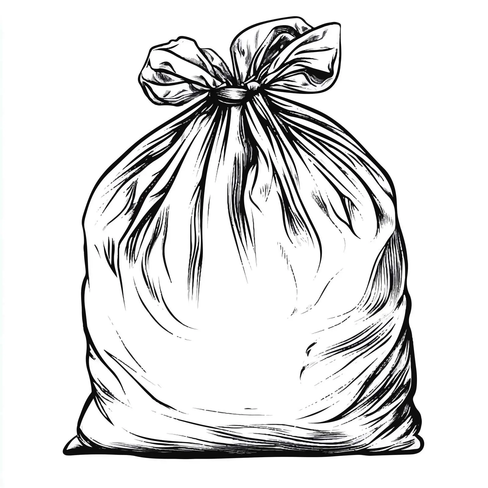 Black and White Waste Bag Cartoon Vector – free garbage bag image from Dotvec