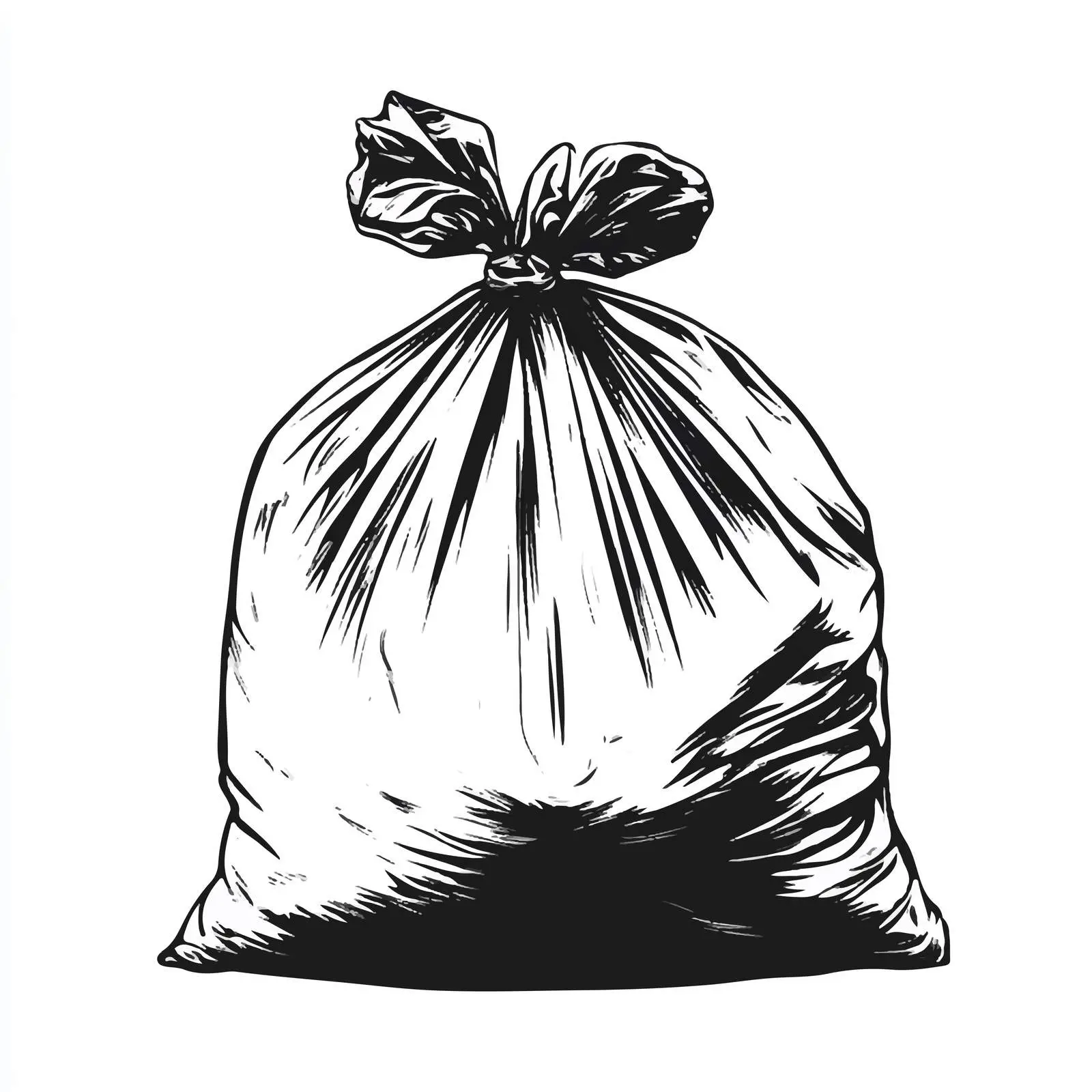 Black and White Cartoon Waste Bag Vector — free download from Dotvec