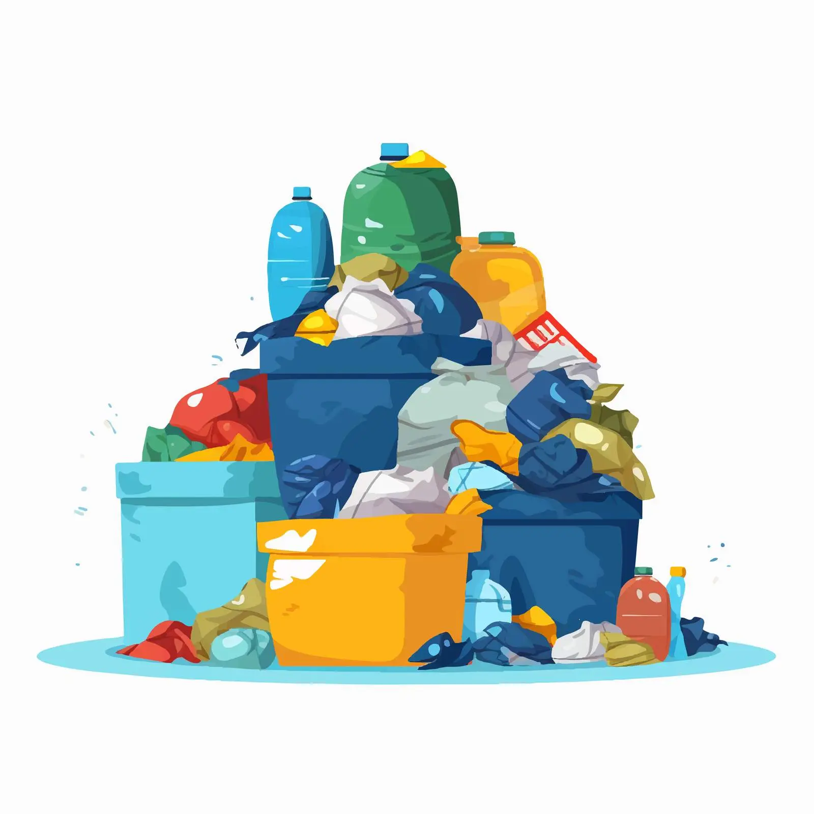 Plastic and Paper Garbage Heap Illustration — free download from Dotvec