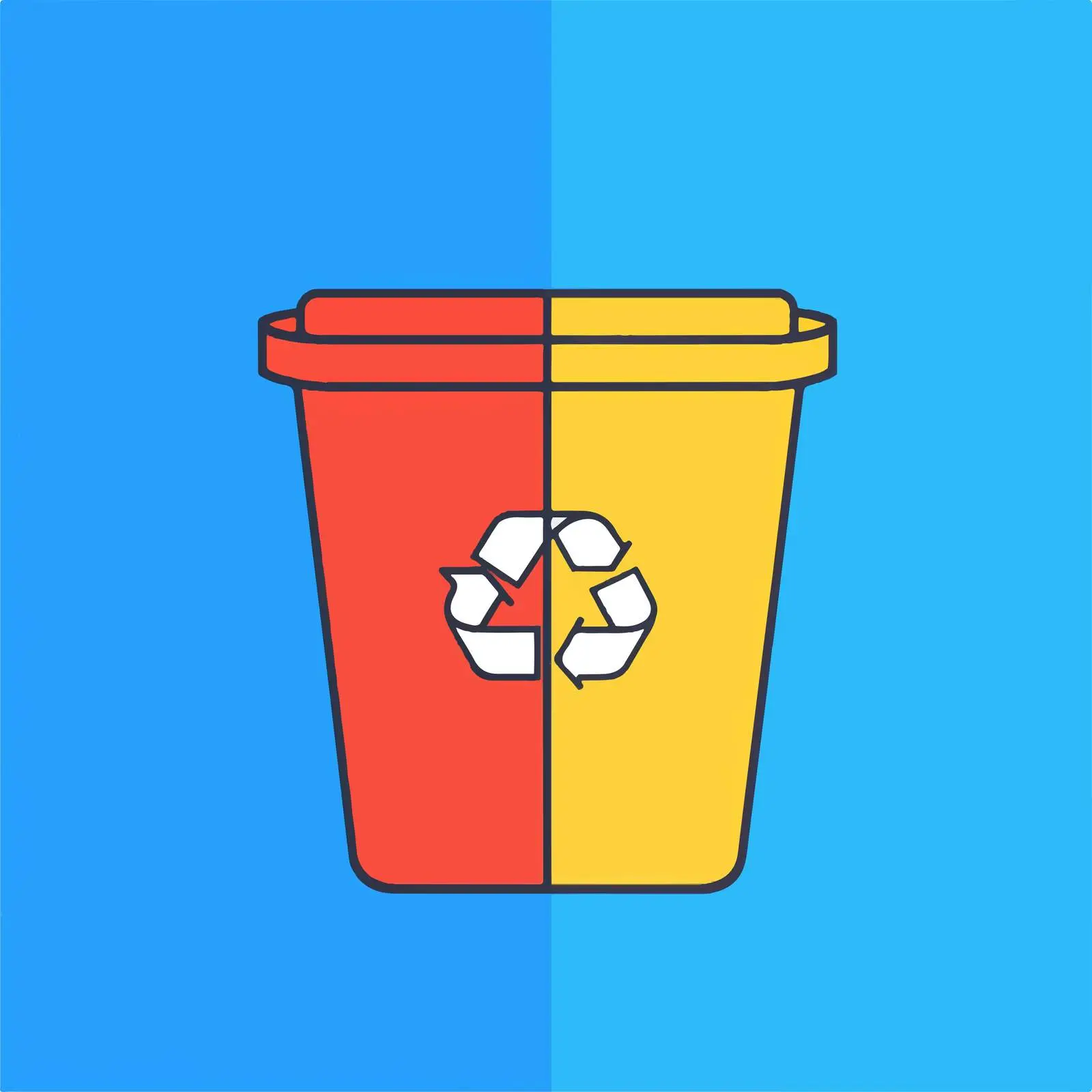 Outline Wastebasket Icon Vector Design – free thin line image from Dotvec
