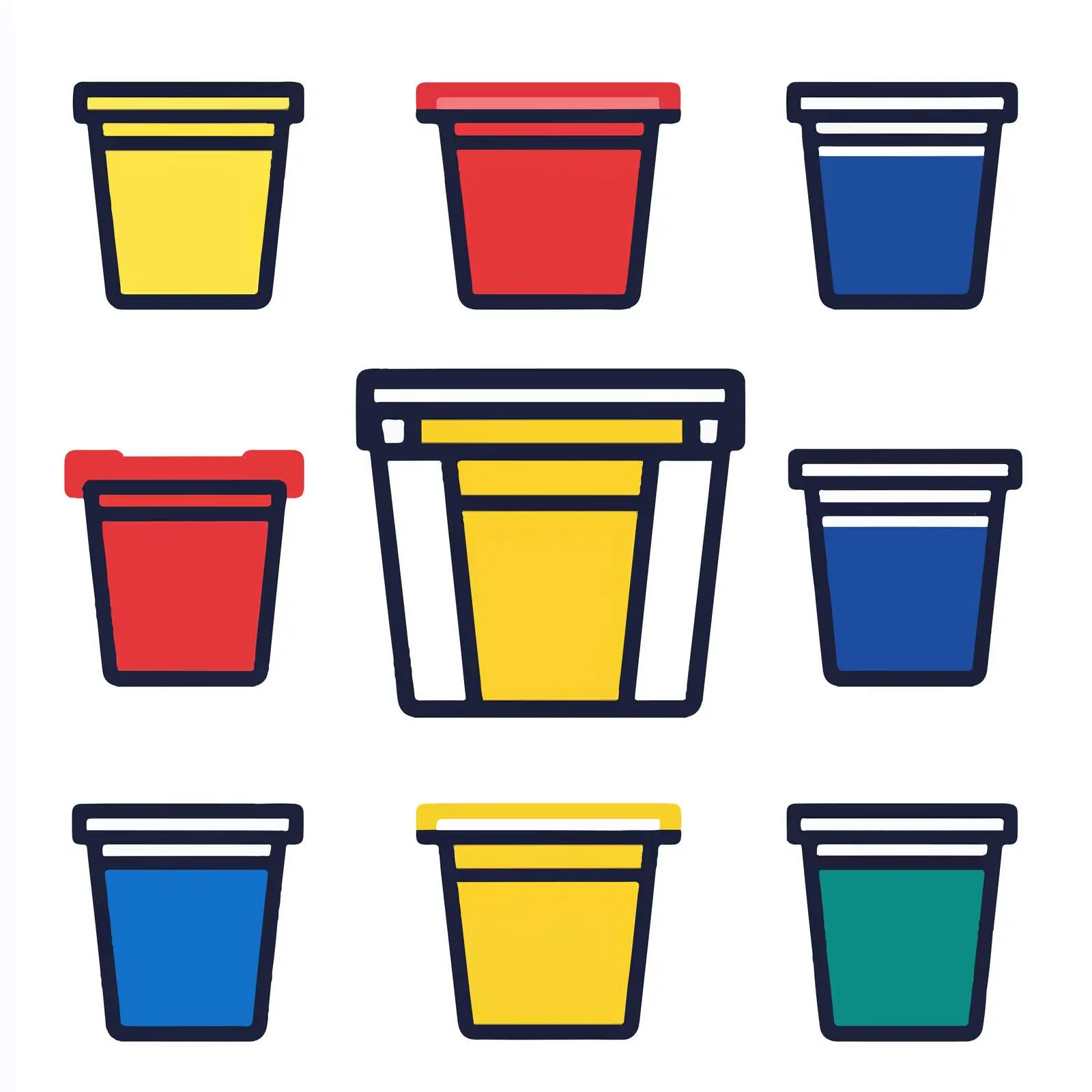 Outline Thin Line Wastebasket Icon Vector — free download from Dotvec