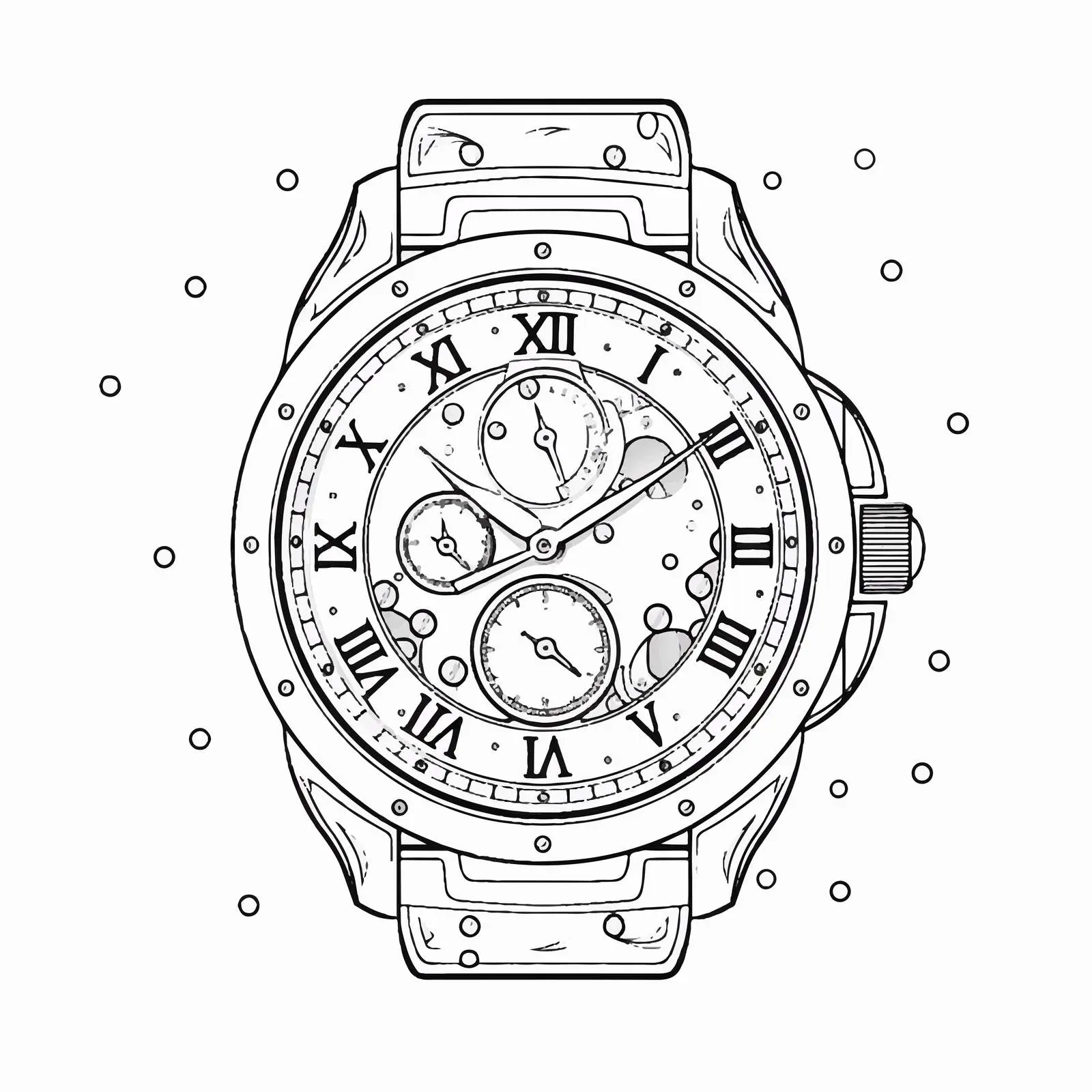 Wrist Watch Vector Illustration on White Background – free watch face image from Dotvec