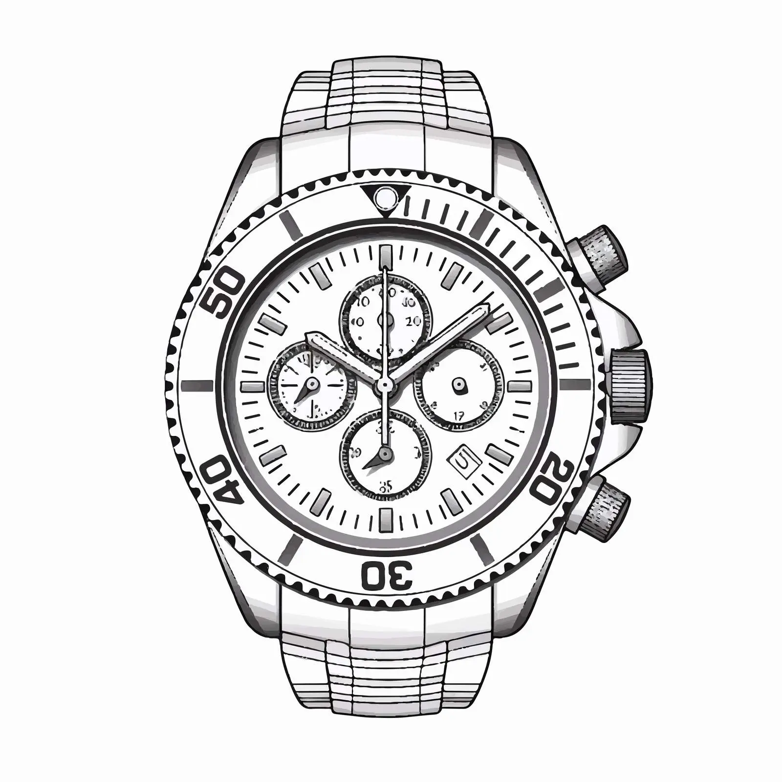 Stylish Watch Vector Illustration on White Background – free stylish accessory image from Dotvec