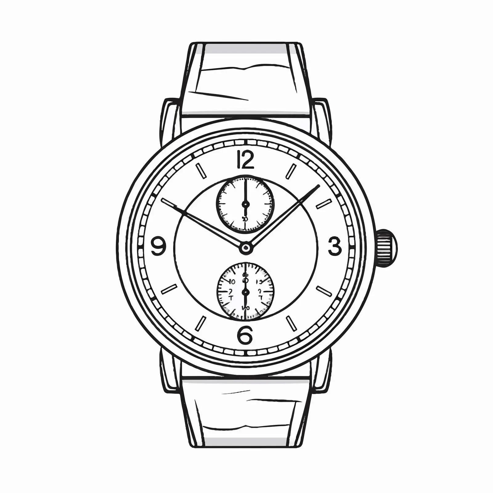 Isolated Watch Line Vector Illustration on White Background — free download from Dotvec