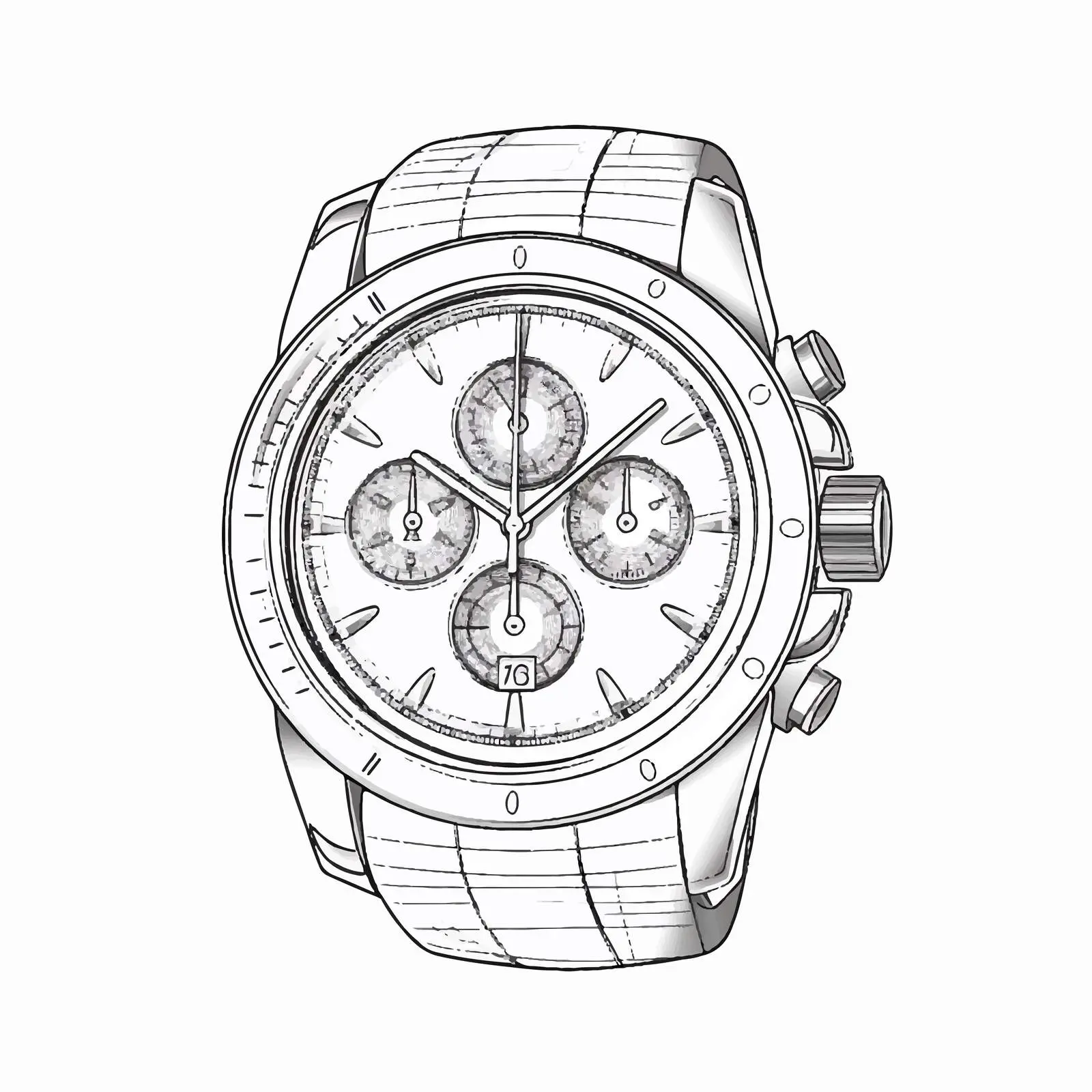 Minimalist Watch Line Vector Illustration — free download from Dotvec