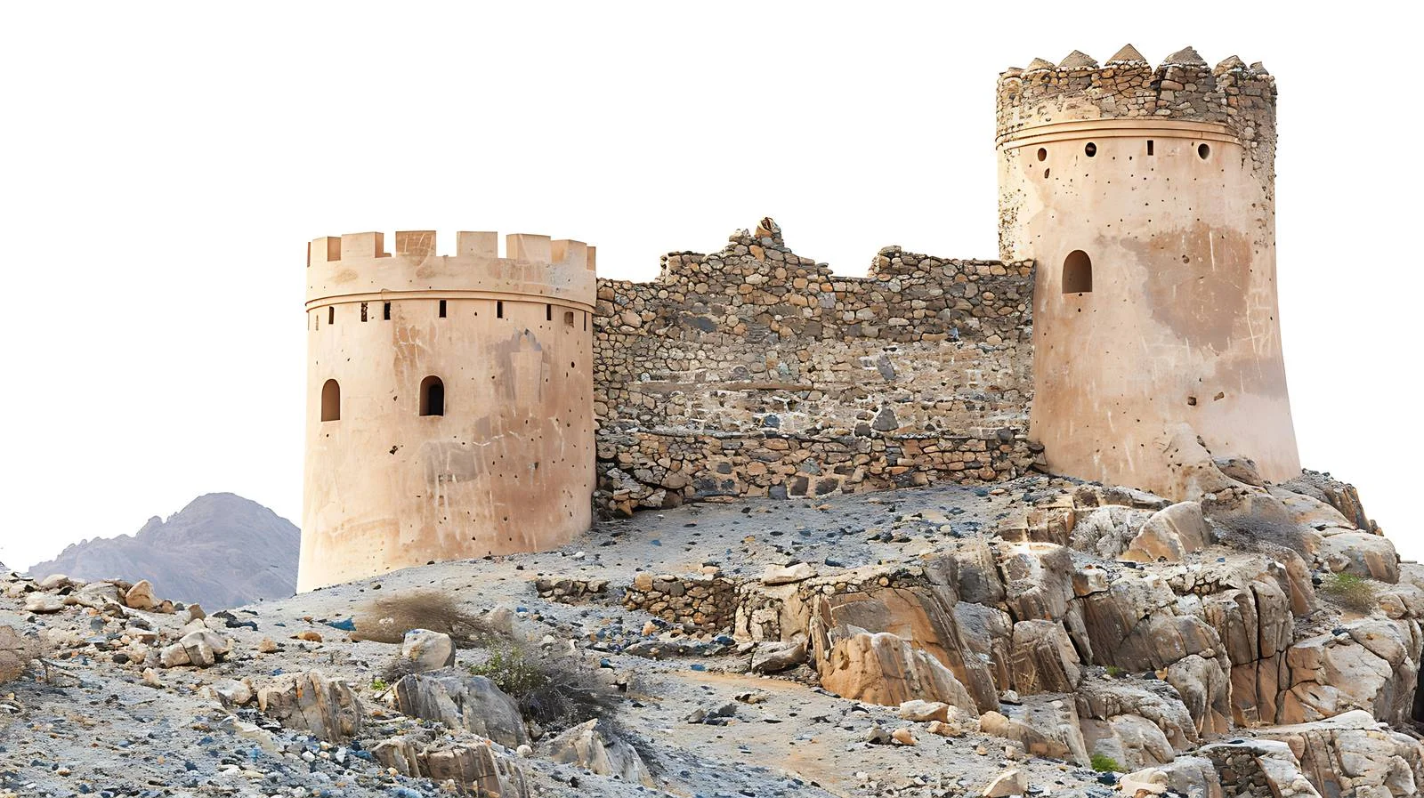Ayjah Castle Sur Oman Tower Isolated — free download from Dotvec