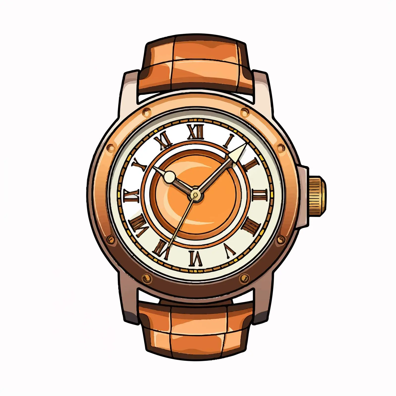 Top View Vector Watch Illustration on White Background – free watch face image from Dotvec