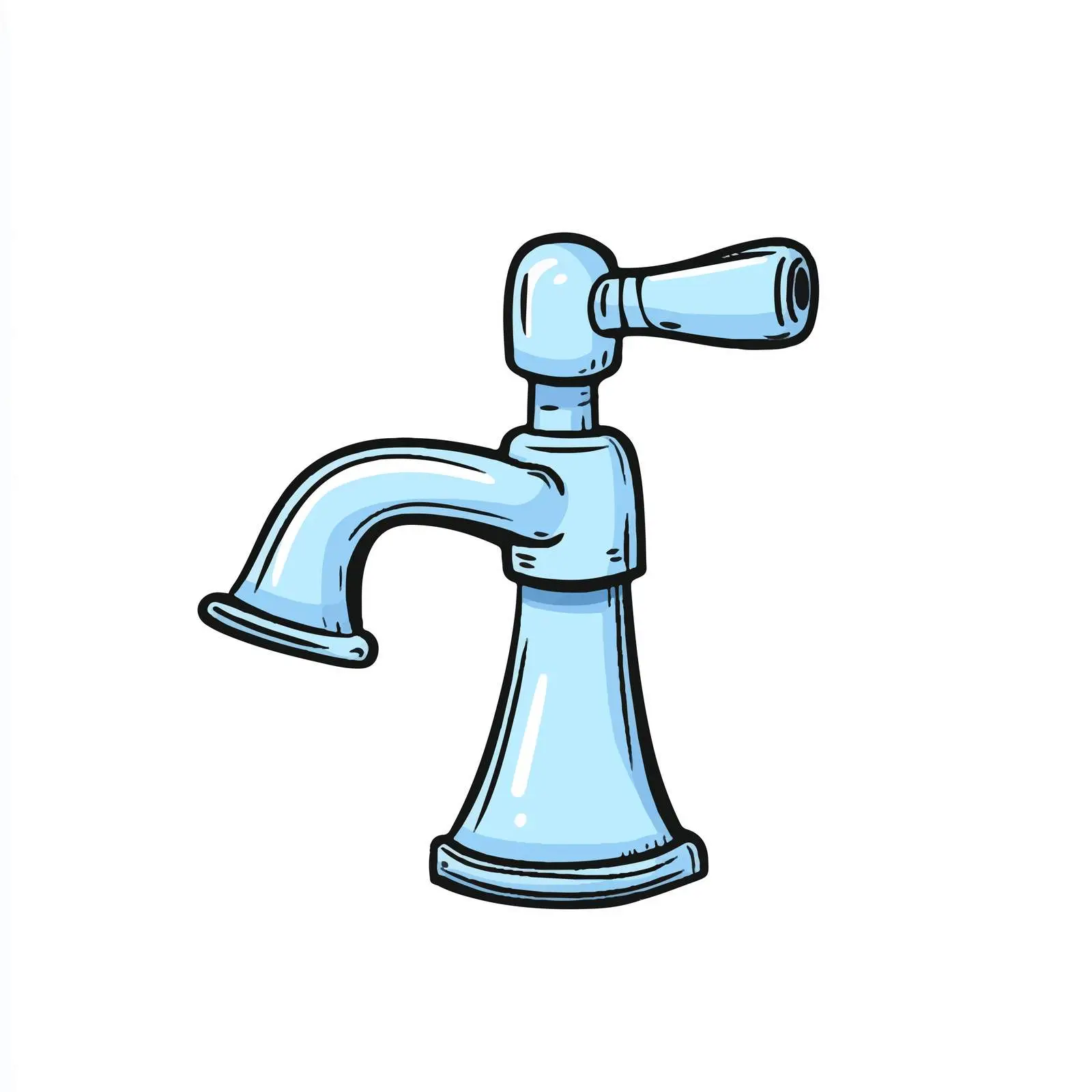 Hand-Drawn Water Faucet Cartoon Illustration — free download from Dotvec